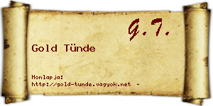 Gold Tünde névjegykártya