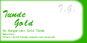 tunde gold business card